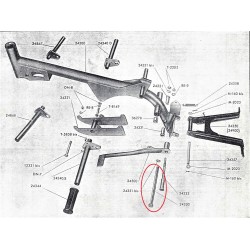 Perno fijacion carroceria 9mm x 176mm NUEVO Guzzi 98 Zigolo. (Ref./ 24330).