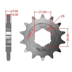 Piñon ataque 11 dientes NUEVO Bultaco Eje grande Ø 30mm. (paso cadena 520).