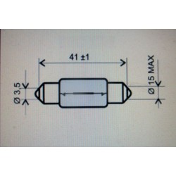 Lampara NUEVA tipo Plafonier 12v 10w (10x41mm).