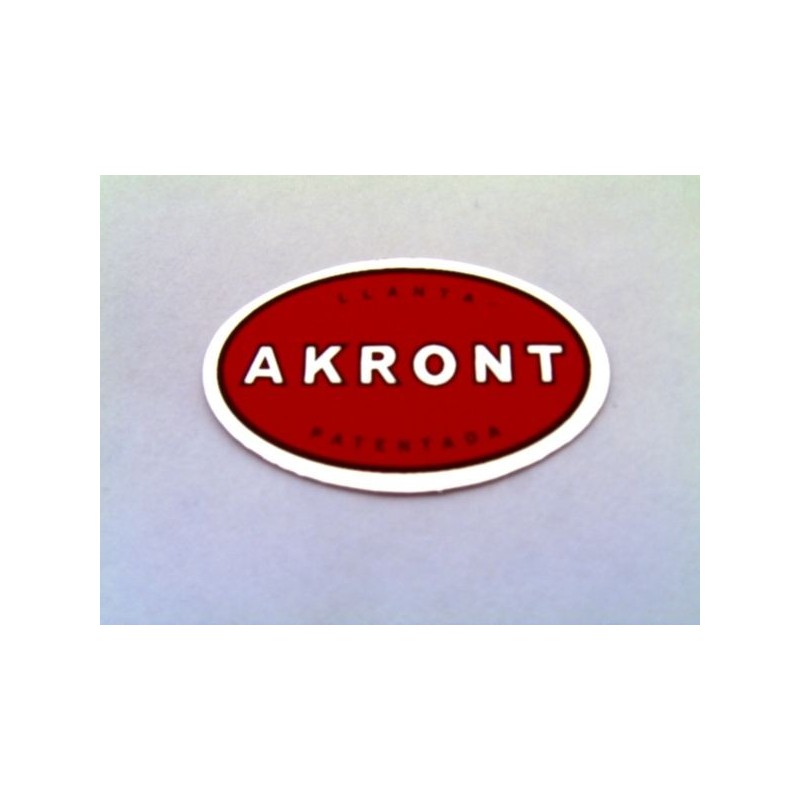 Adhesivo llantas Akront etiqueta roja.