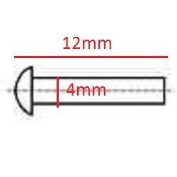Remache aluminio NUEVO cabeza redonda  Ø 4mm.