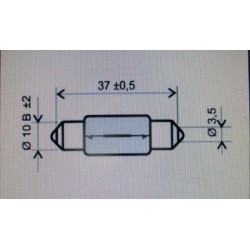 Lampara NUEVA tipo Plafonier 12v 10w (10x38).