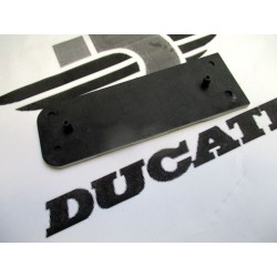 Anagrama tapa lateral (plata-negro) NUEVO Original Ducati 500  Desmo-Twin-GTV-GTL.