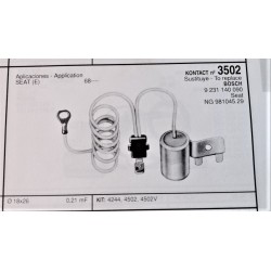 Condensador HIDO NUEVO Seat 124, 127, 128, 131, 132  (Ref./ 3502).