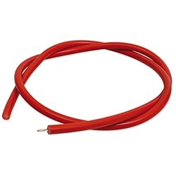 Cable bobina alta-pipa bujia NUEVO color rojo (trozo de 50cm)