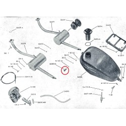 Tornillo fijacion deposito parte posterior NUEVO Guzzi 49-65. (Ref./ 36089 G).